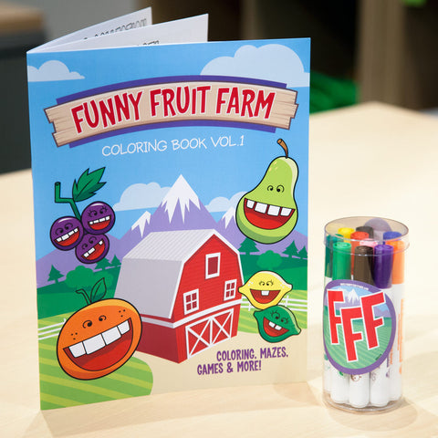 Funny Fruit Farm Coloring Book and Marker Combo Pack