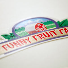 Funny Fruit Farm Logo Vinyl Sticker
